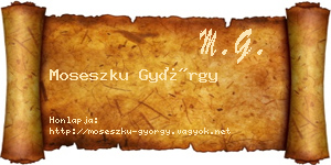 Moseszku György névjegykártya